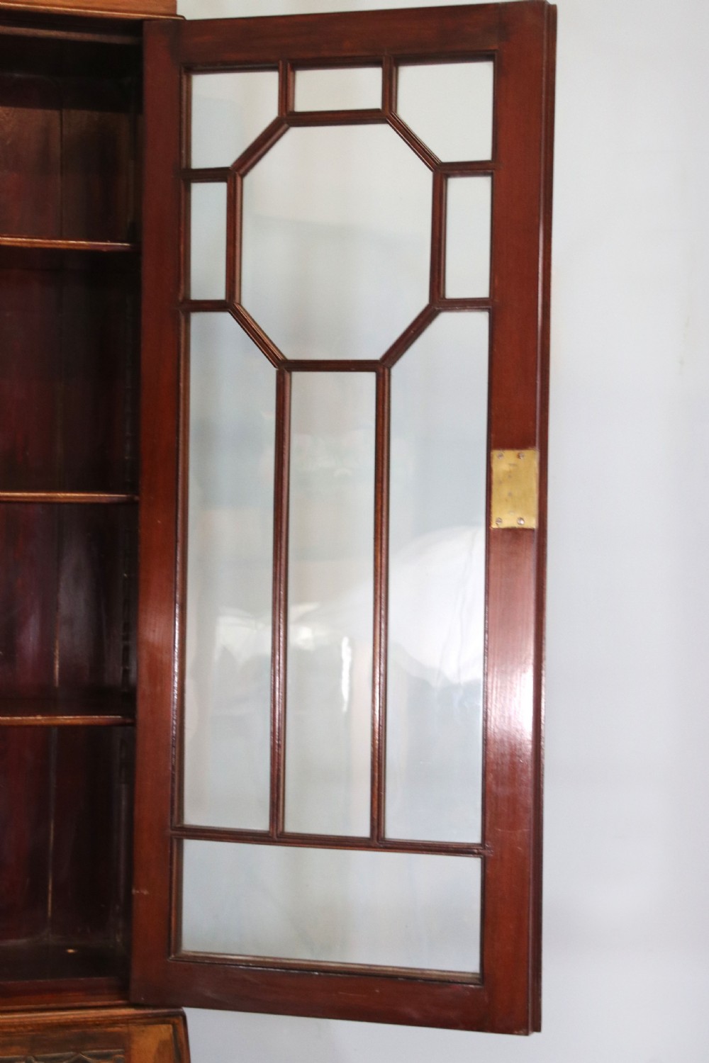 This excellent quality Edwardian mahogany bureau bookcase cabinet  View XIII