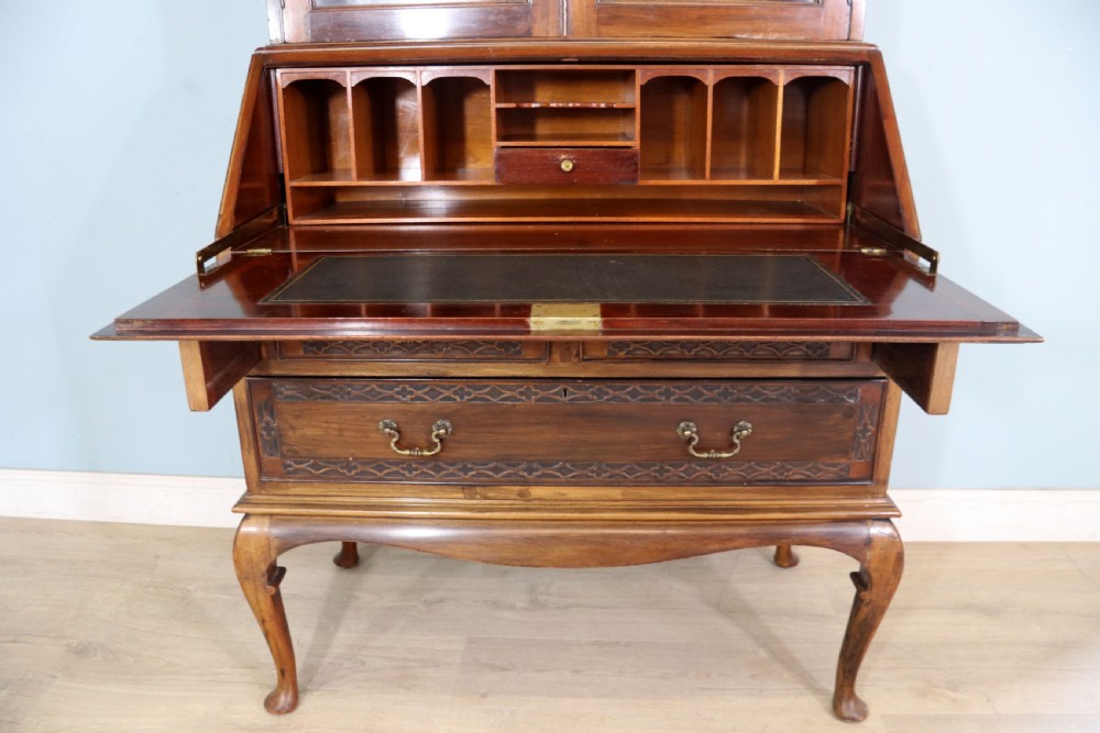 This excellent quality Edwardian mahogany bureau bookcase cabinet  View XVI