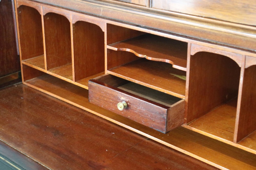 This excellent quality Edwardian mahogany bureau bookcase cabinet  View XVII