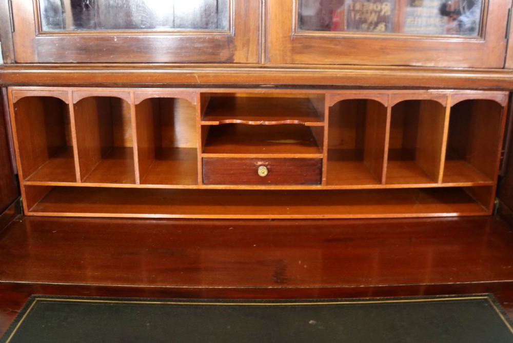 This excellent quality Edwardian mahogany bureau bookcase cabinet  View XVIII