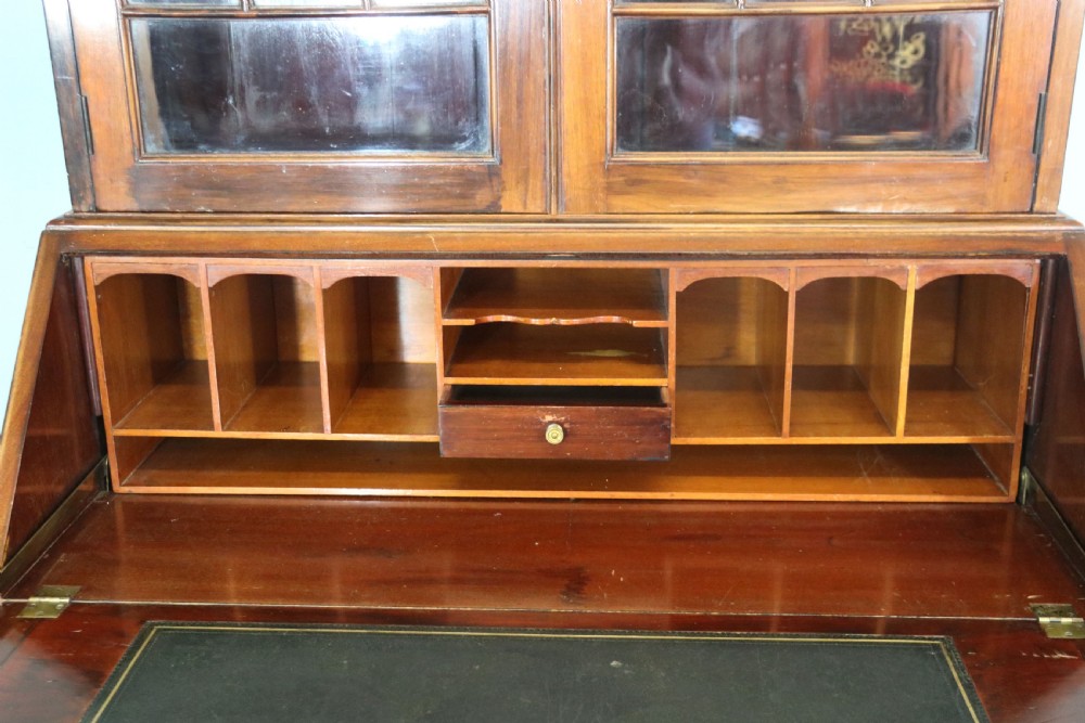 This excellent quality Edwardian mahogany bureau bookcase cabinet  View XIX