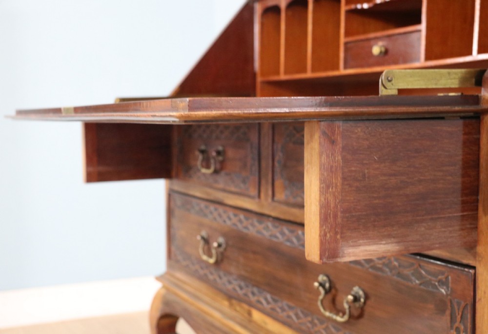 This excellent quality Edwardian mahogany bureau bookcase cabinet  View XX