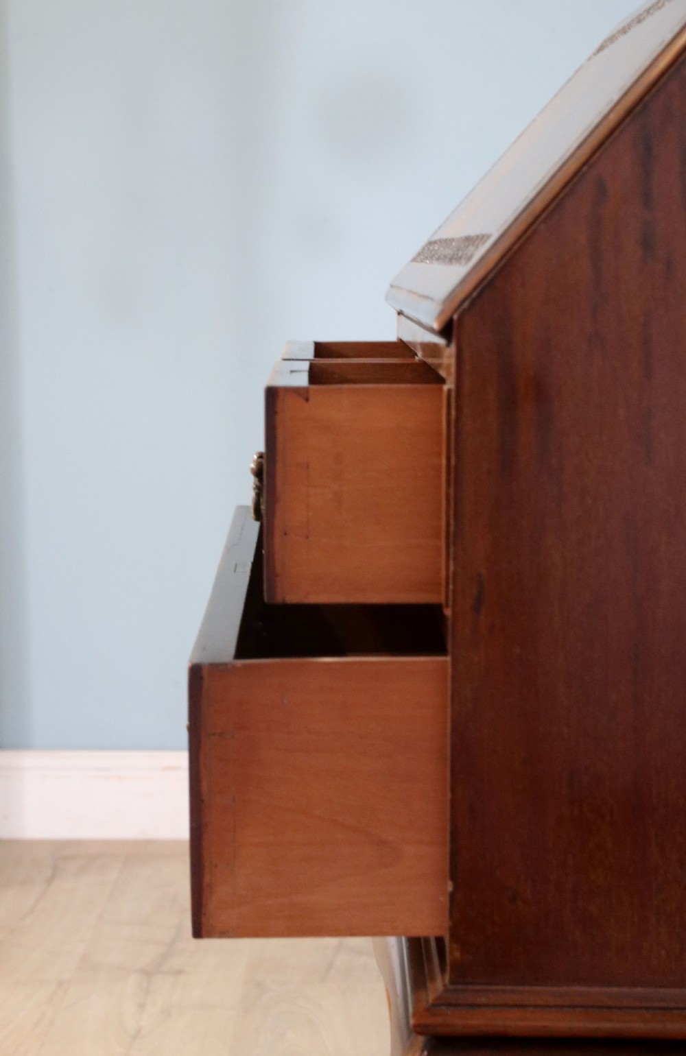 This excellent quality Edwardian mahogany bureau bookcase cabinet  View XXVI