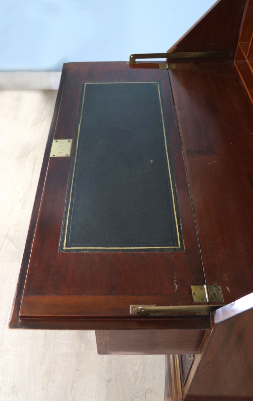 This excellent quality Edwardian mahogany bureau bookcase cabinet  View XXVII