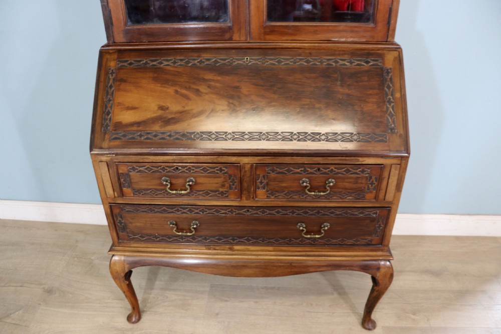 This excellent quality Edwardian mahogany bureau bookcase cabinet  View XXVIII