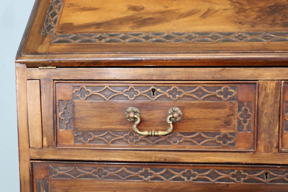 This excellent quality Edwardian mahogany bureau bookcase cabinet  View XXIX