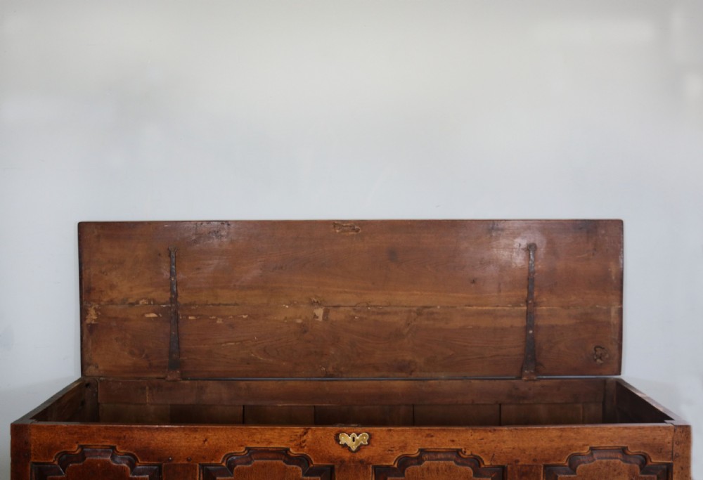 A very fine 18th century oak mule chest View VIII