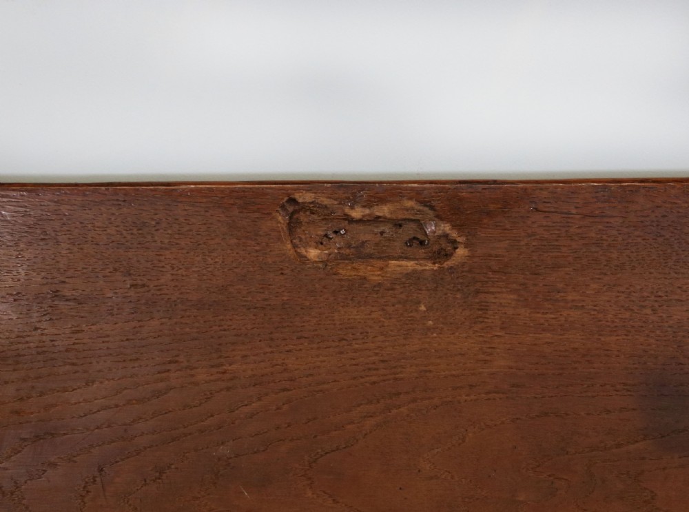 A very fine 18th century oak mule chest View XIV