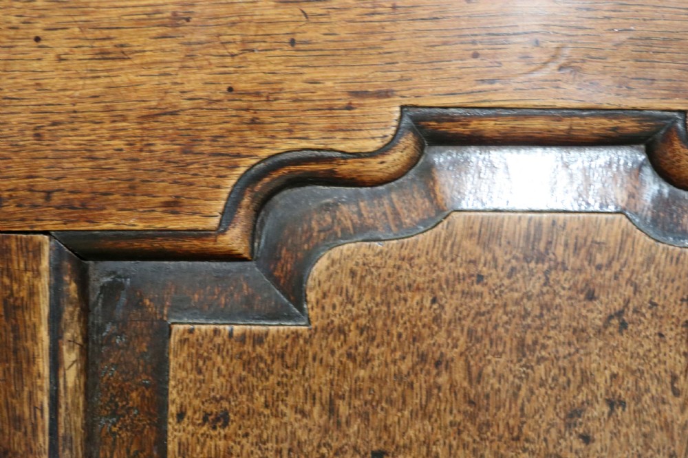 A very fine 18th century oak mule chest View XVII