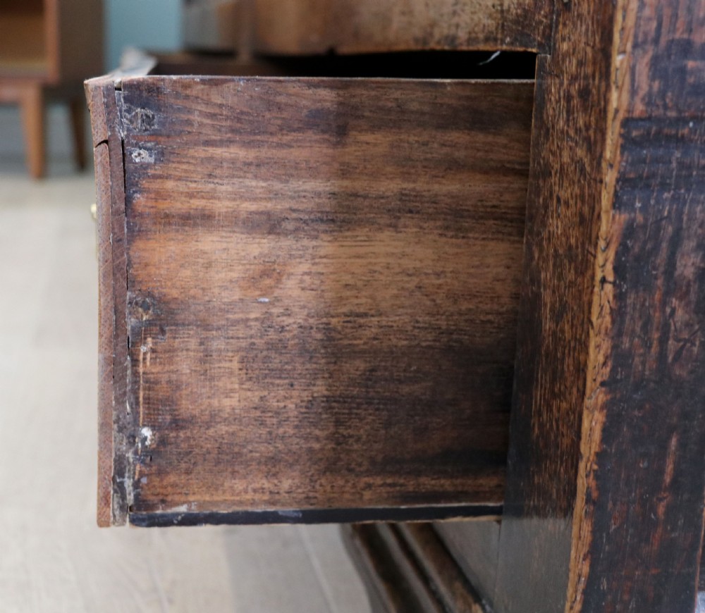 A very fine 18th century oak mule chest View XX