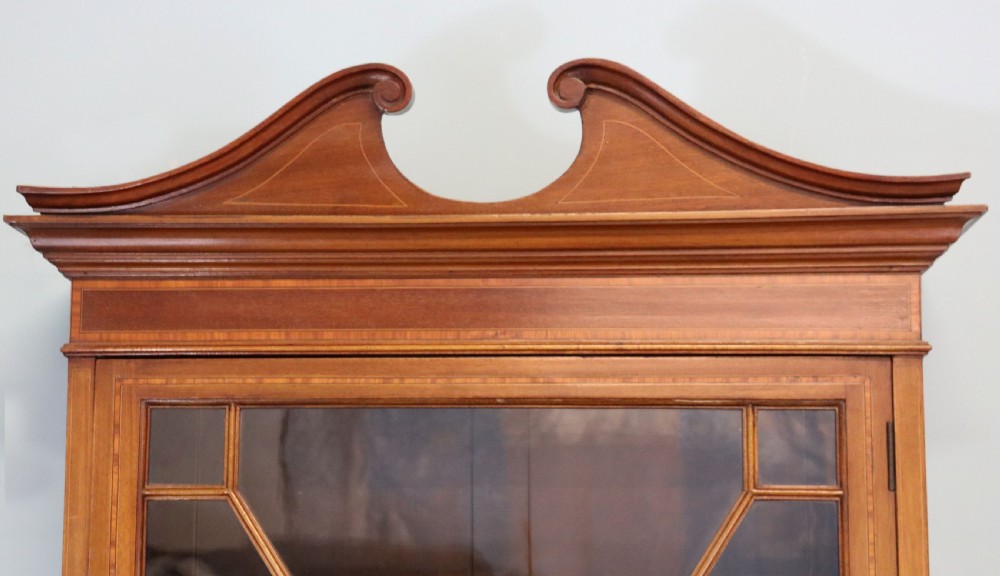 A lovely undersized true Edwardian bureau bookcase cabinet.  View XVI