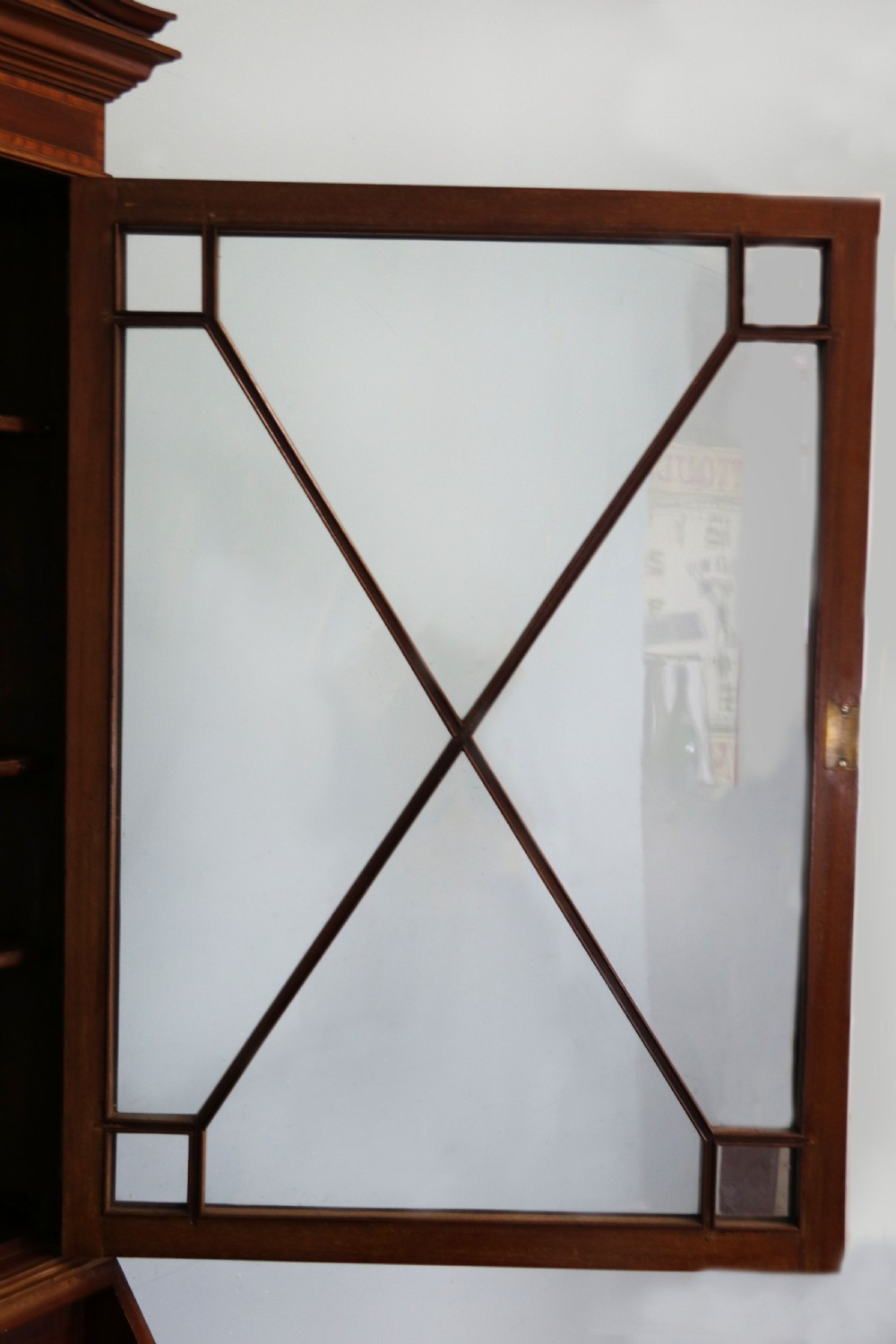 A lovely undersized true Edwardian bureau bookcase cabinet.  View XVIII