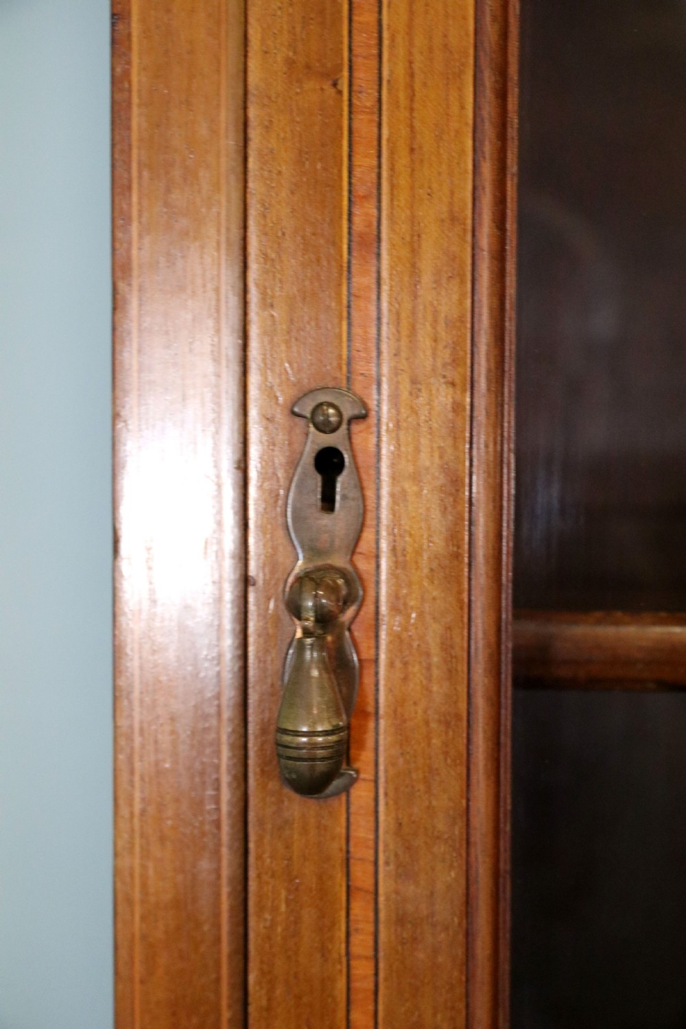 A lovely undersized true Edwardian bureau bookcase cabinet.  View XXI