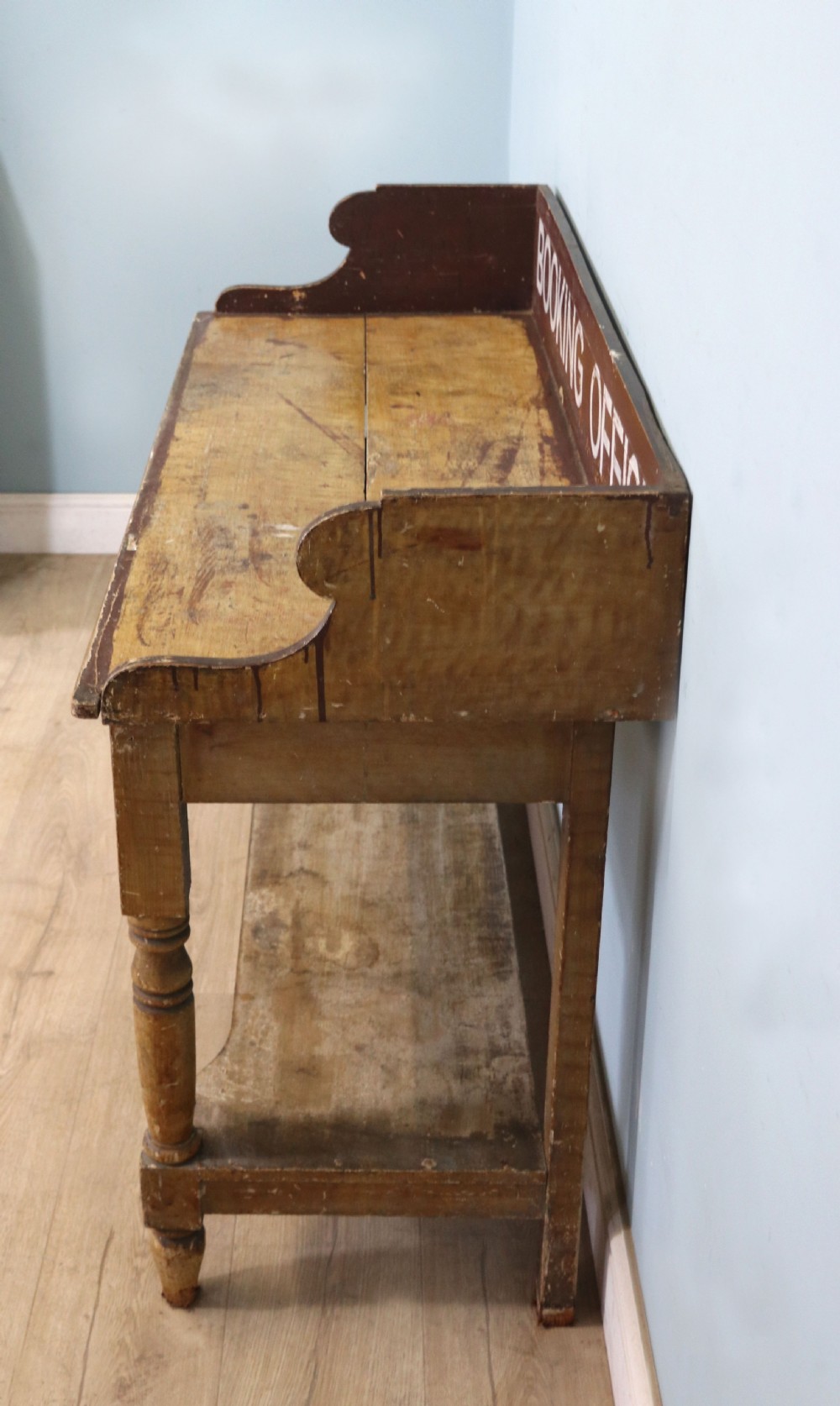 A wonderful Victorian pine galleried side table!  View IV