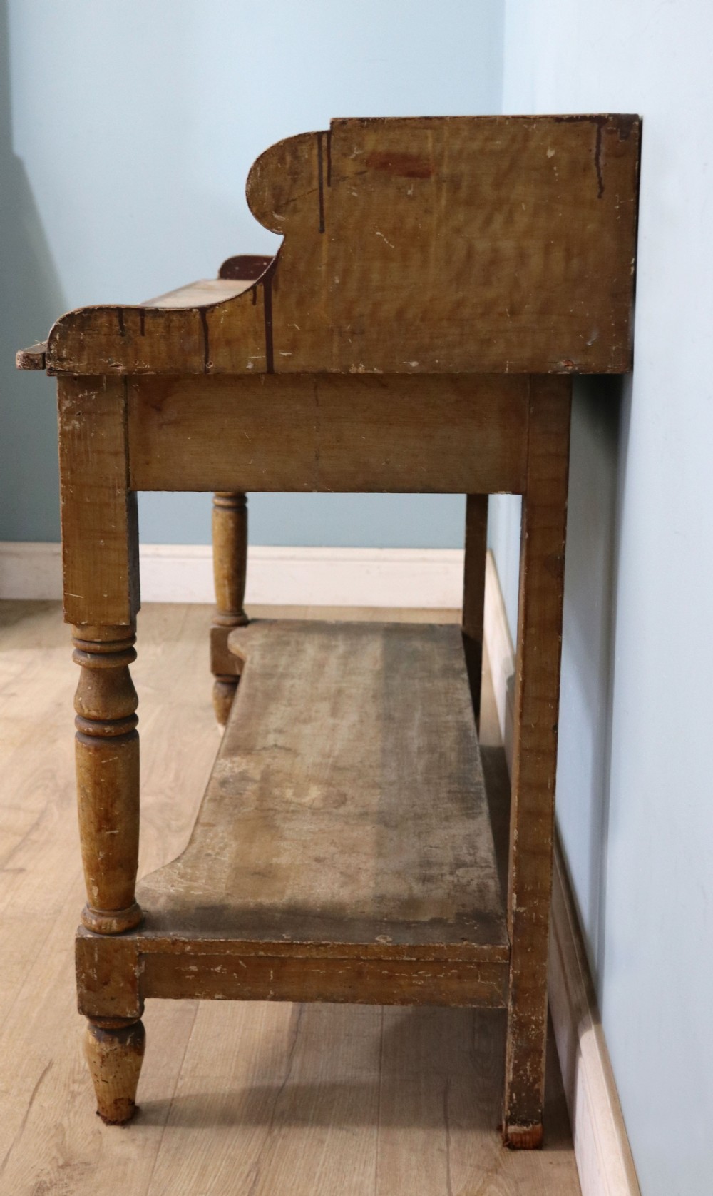 A wonderful Victorian pine galleried side table!  View V