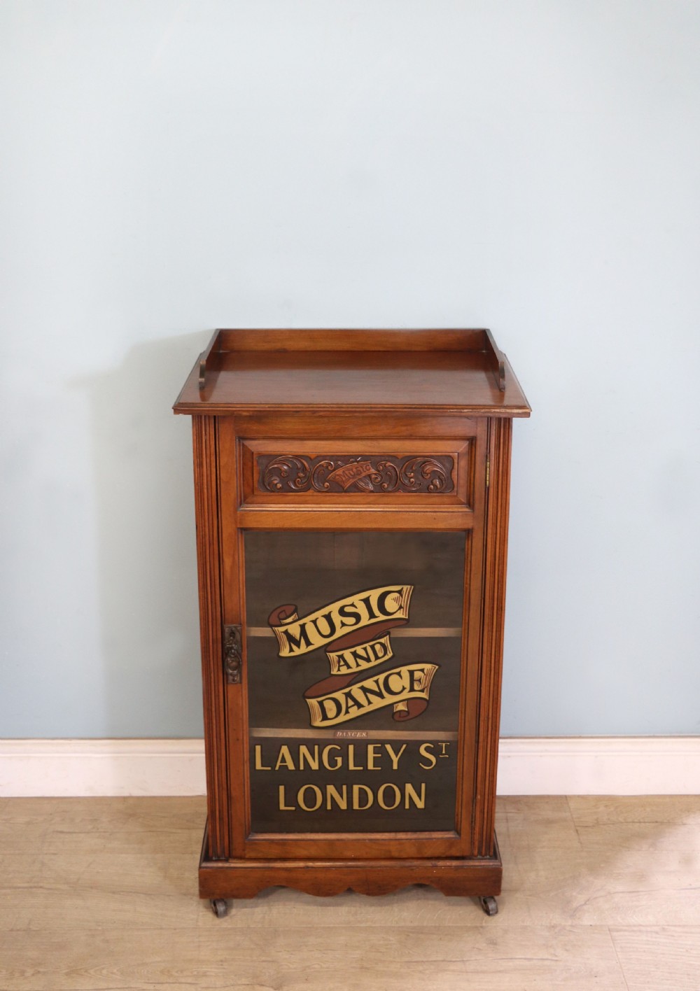  Late 19th century American walnut music cabinet.
