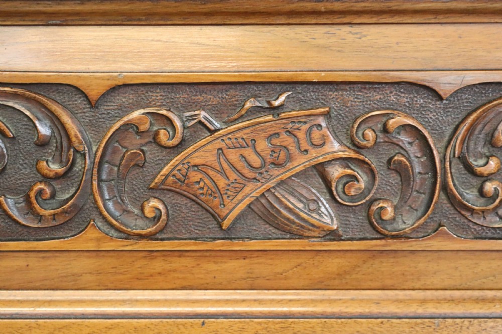  Late 19th century American walnut music cabinet. View XII