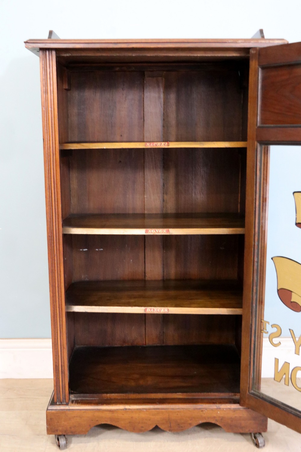  Late 19th century American walnut music cabinet. View XV