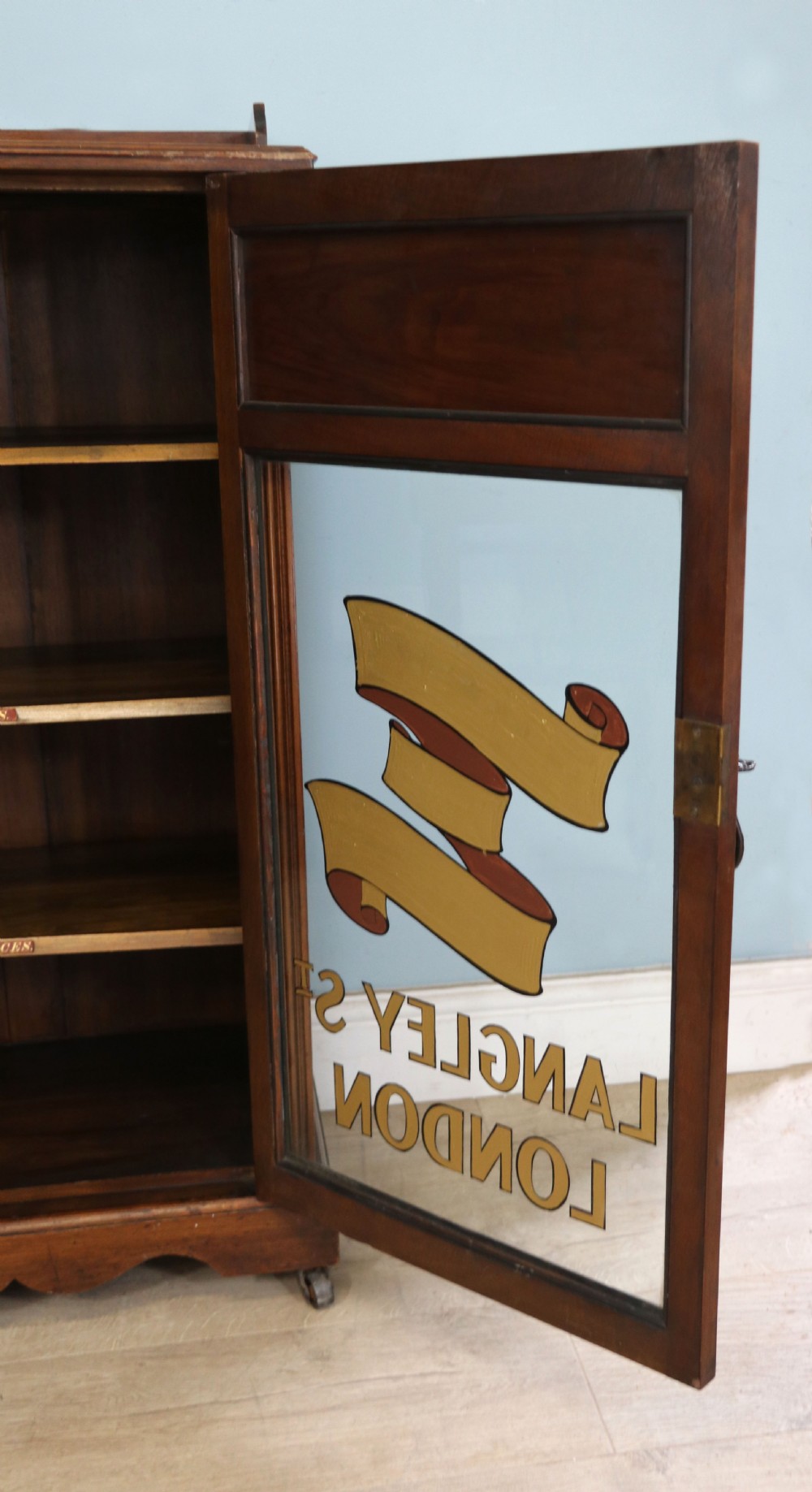  Late 19th century American walnut music cabinet. View XIX