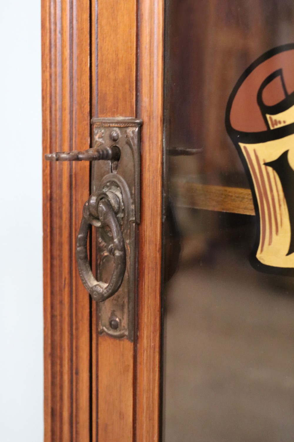  Late 19th century American walnut music cabinet. View XXI