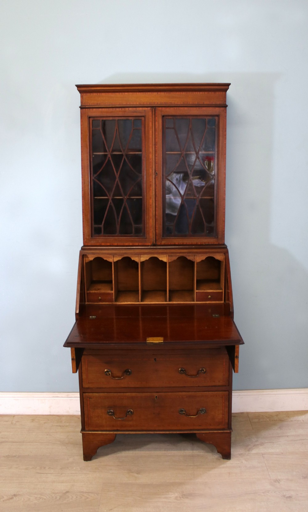 Miniature Edwardian bureau bookcase.