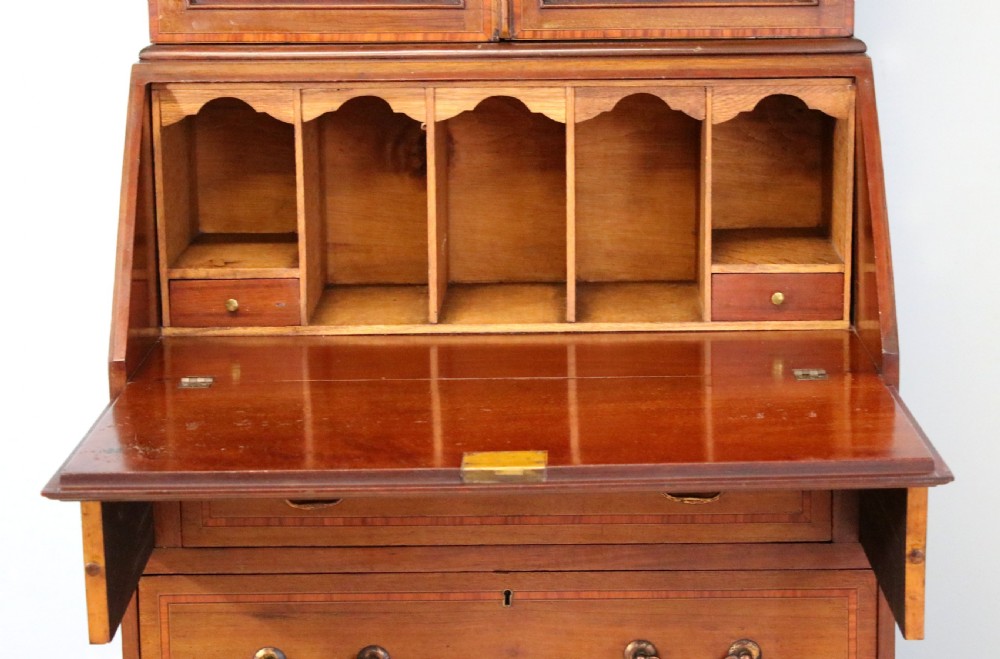 Miniature Edwardian bureau bookcase. View XVIII