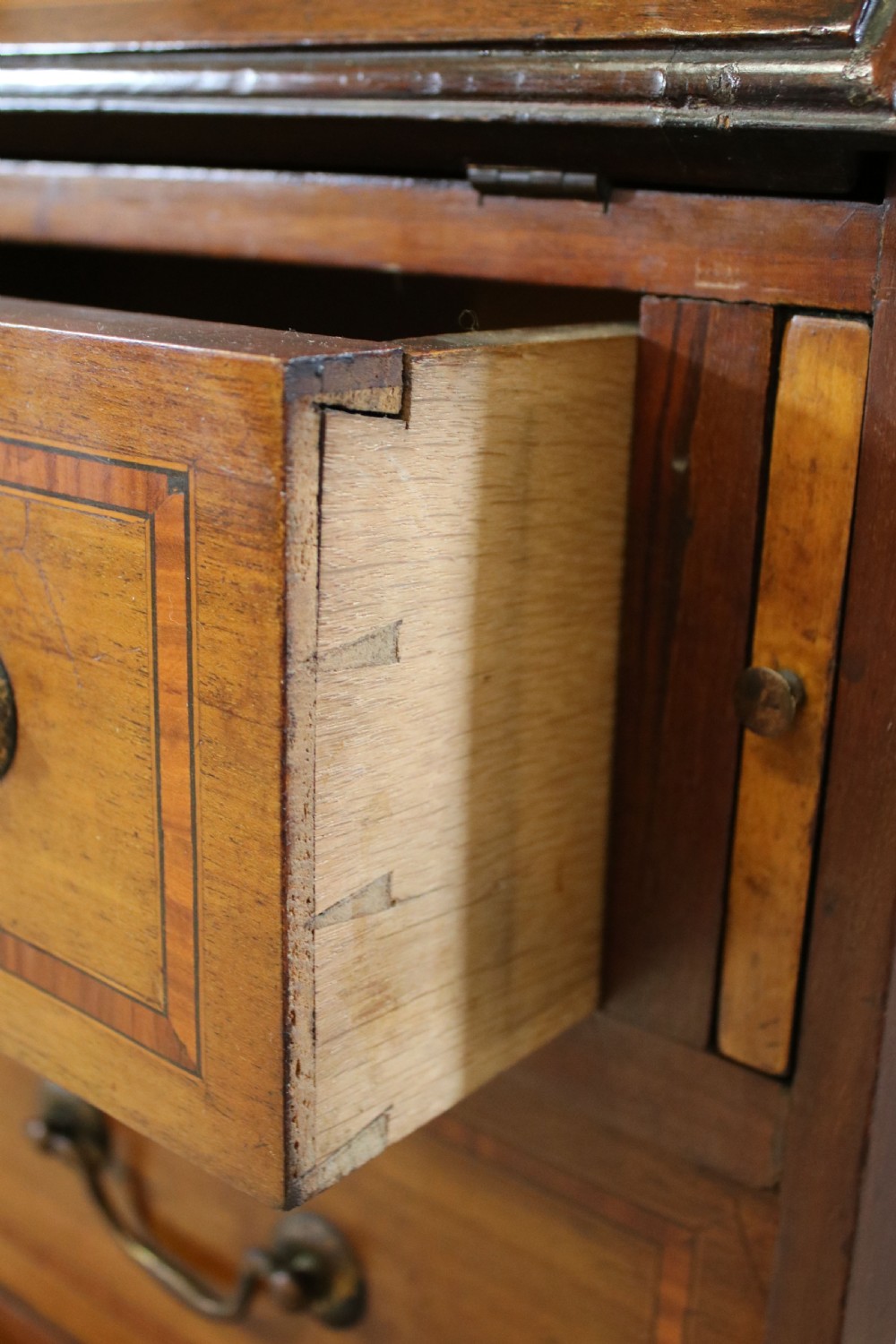 Miniature Edwardian bureau bookcase. View XXIV