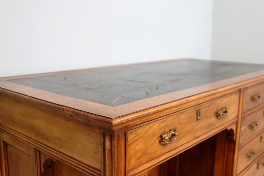 A lovely late 19th century aesthetic movement walnut desk View X