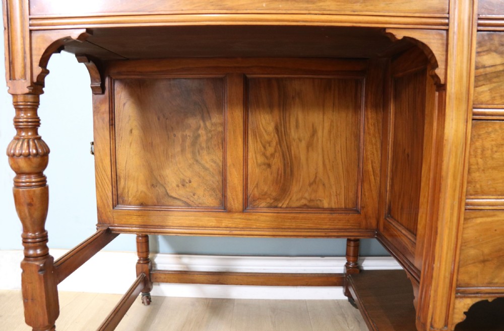 A lovely late 19th century aesthetic movement walnut desk View XVIII