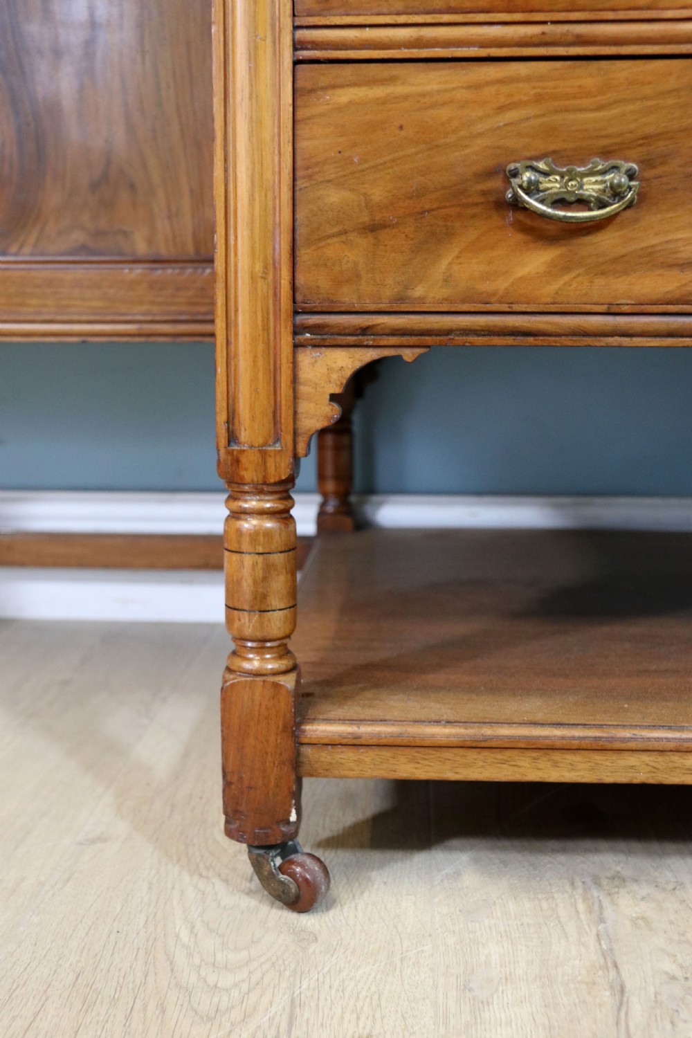 A lovely late 19th century aesthetic movement walnut desk View XX