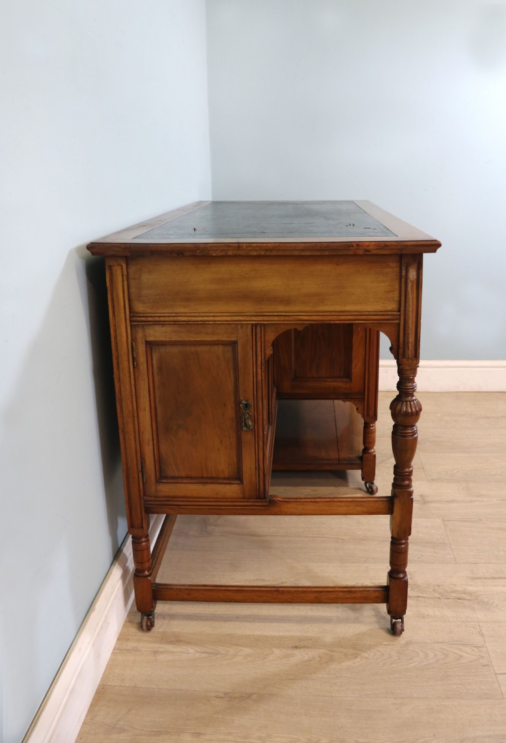 A lovely late 19th century aesthetic movement walnut desk View XXI