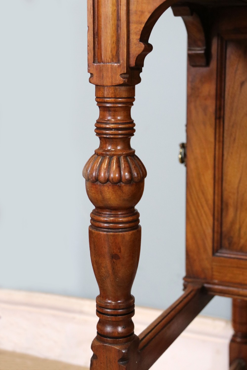 A lovely late 19th century aesthetic movement walnut desk View XXVI