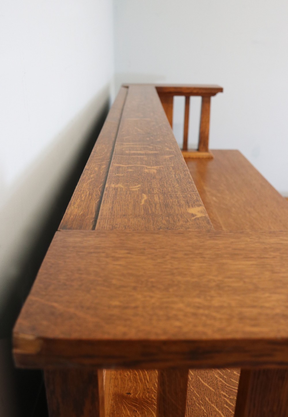 A lovely late Victorian solid light oak sideboard  View XIX