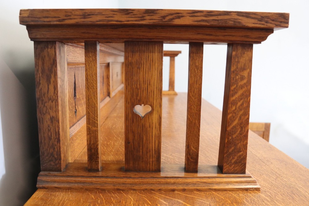 A lovely late Victorian solid light oak sideboard  View XX