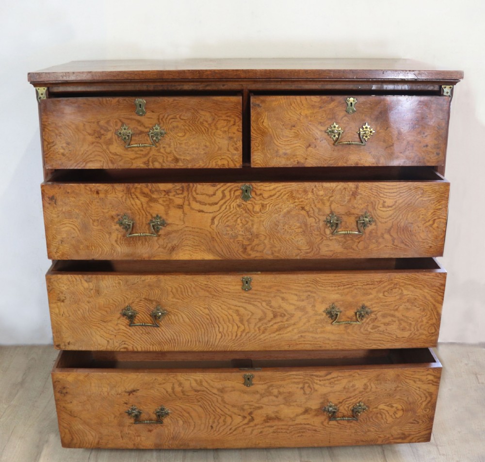 Pitch Pine aesthetic movement chest of drawers View II
