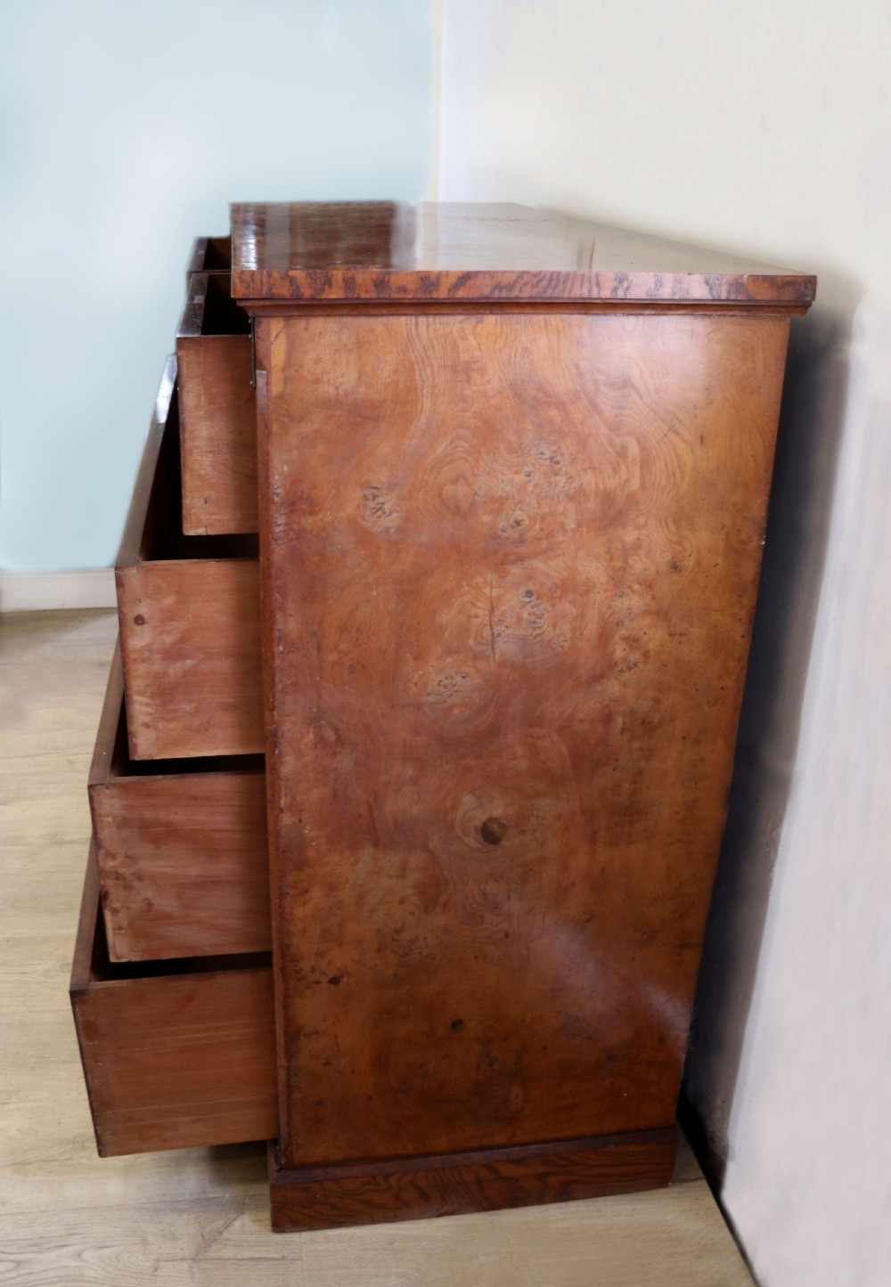 Pitch Pine aesthetic movement chest of drawers View VI
