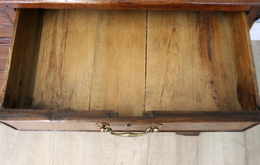 A lovely George III oak and mahogany crossbanded chest View XVII