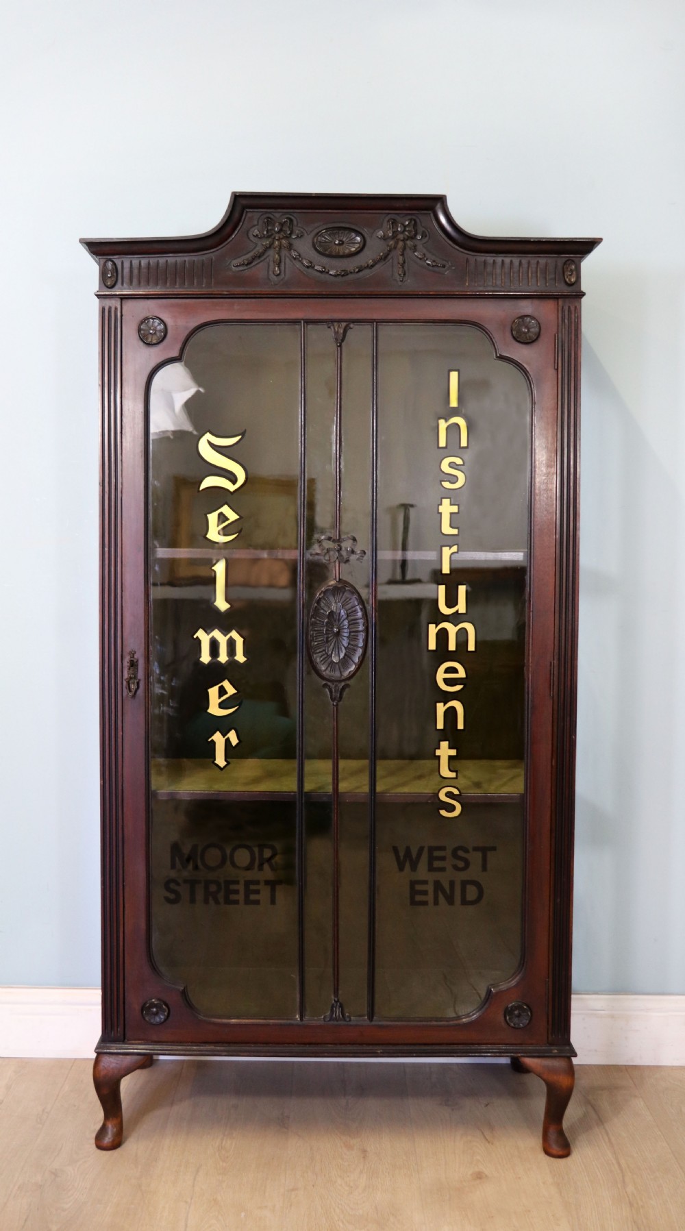 Late 19th century mahogany display cabinet