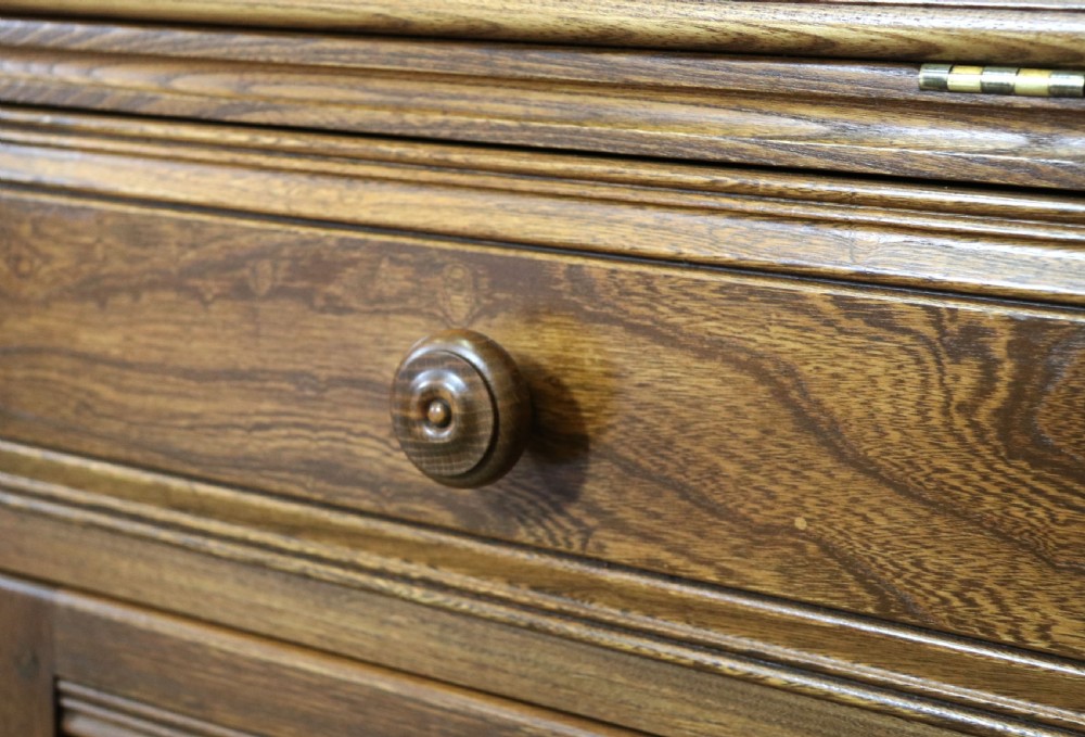  A lovely piece of modern Ercol light elm bureau. View XX