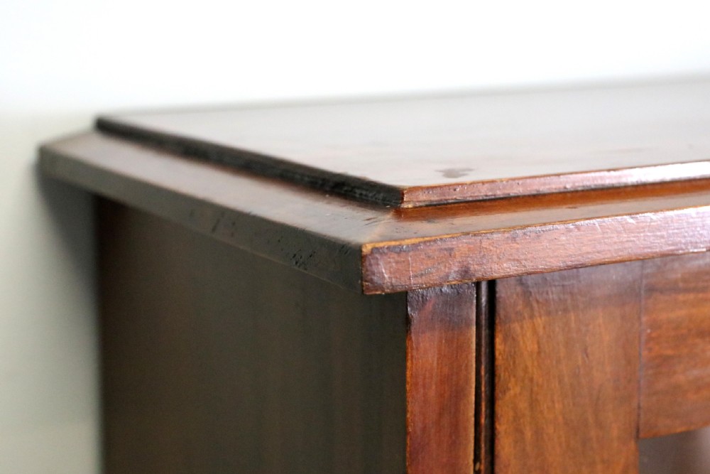 A mid-century glazed two door bookcase cabinet. View V