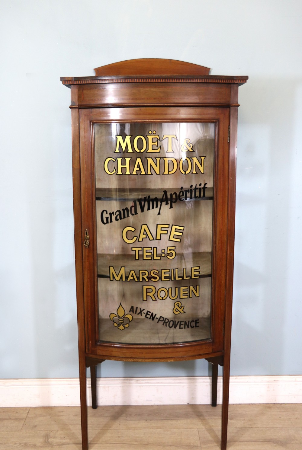 A lovely Edwardian mahogany framed bow fronted display cabinet.
