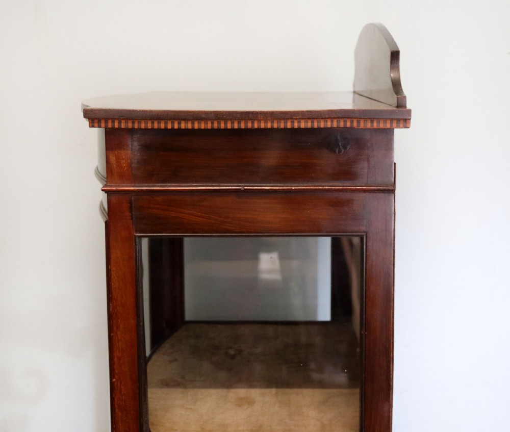 A lovely Edwardian mahogany framed bow fronted display cabinet. View XV