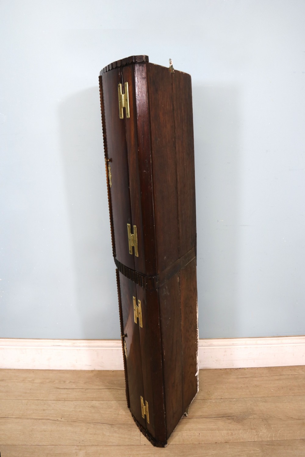  A lovely & extremely unusual Georgian bow front four door corner cabinet. View VII