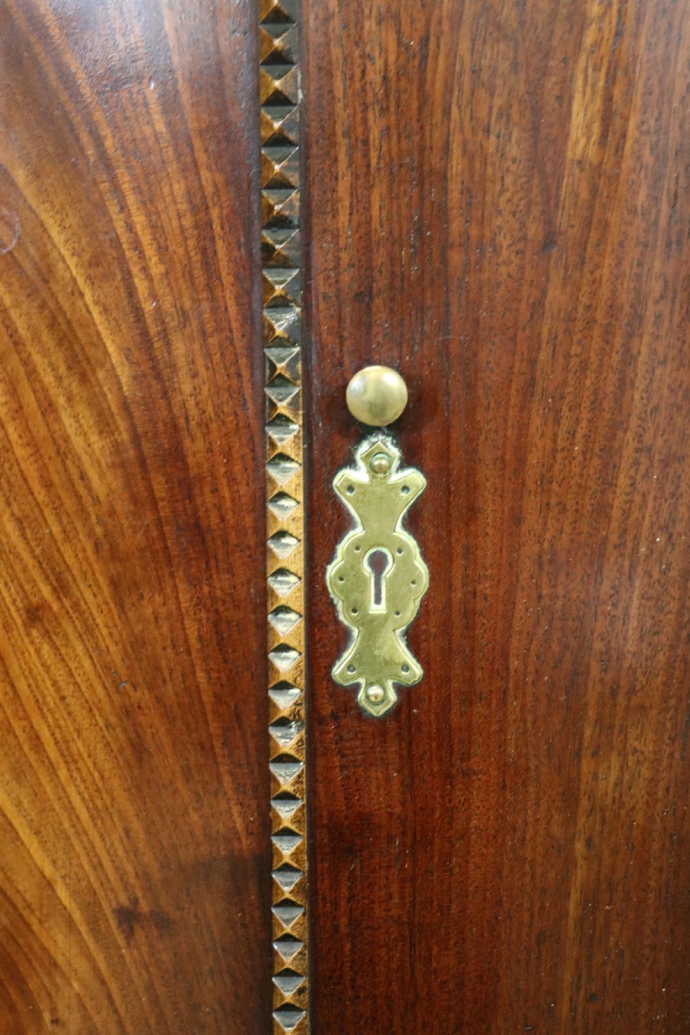  A lovely & extremely unusual Georgian bow front four door corner cabinet. View XIII