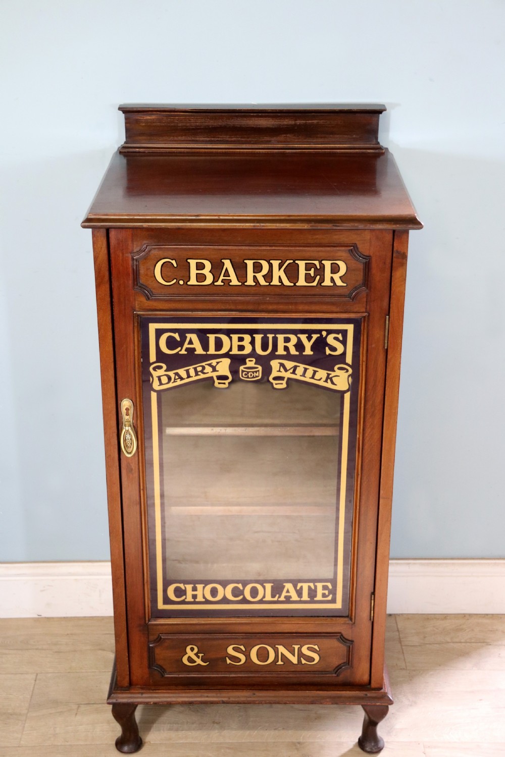 A lovely late Victorian glazed side cabinet sign written for Cadburys chocolate.  View II