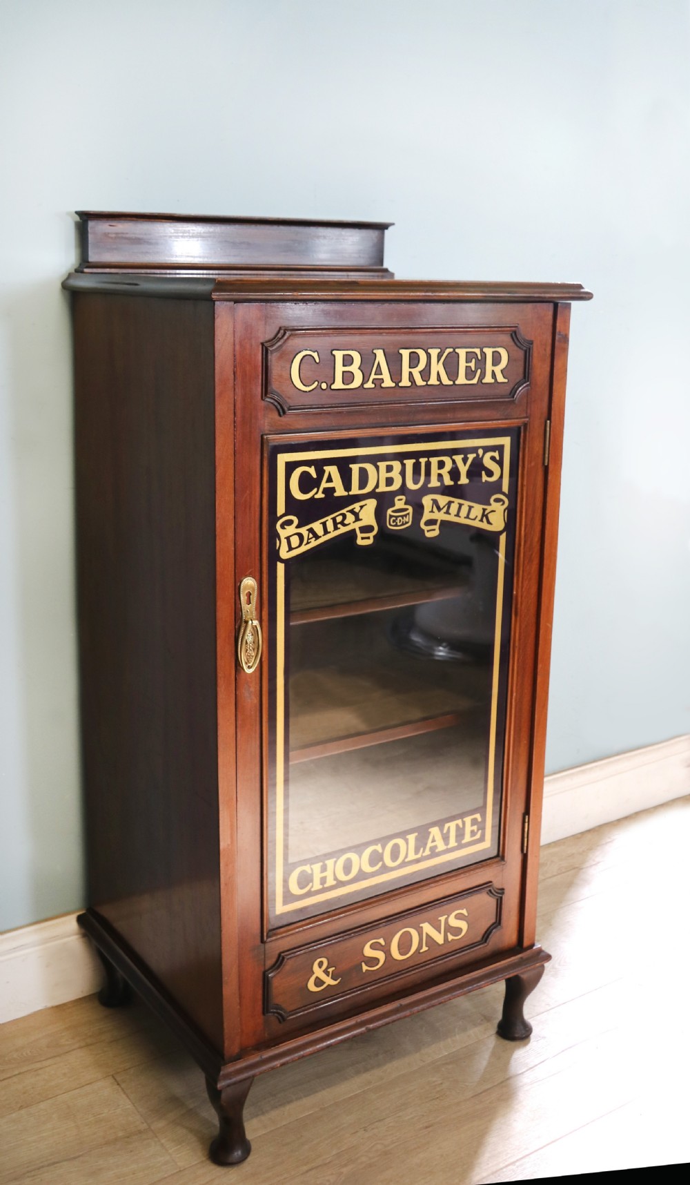 A lovely late Victorian glazed side cabinet sign written for Cadburys chocolate.  View III