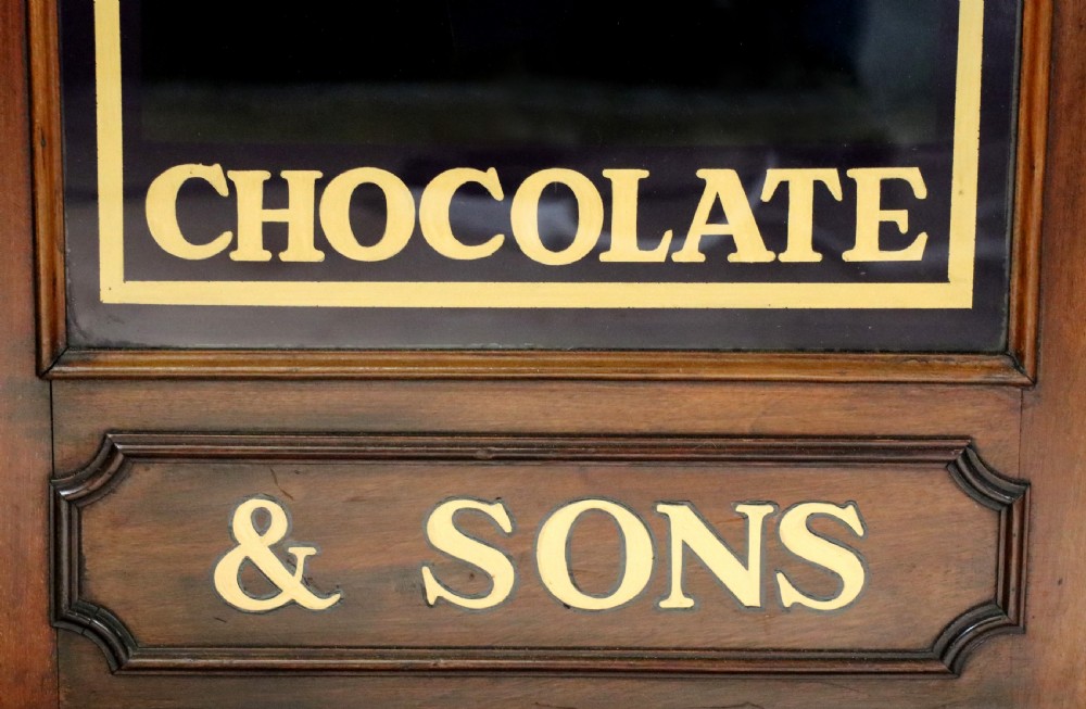 A lovely late Victorian glazed side cabinet sign written for Cadburys chocolate.  View XII