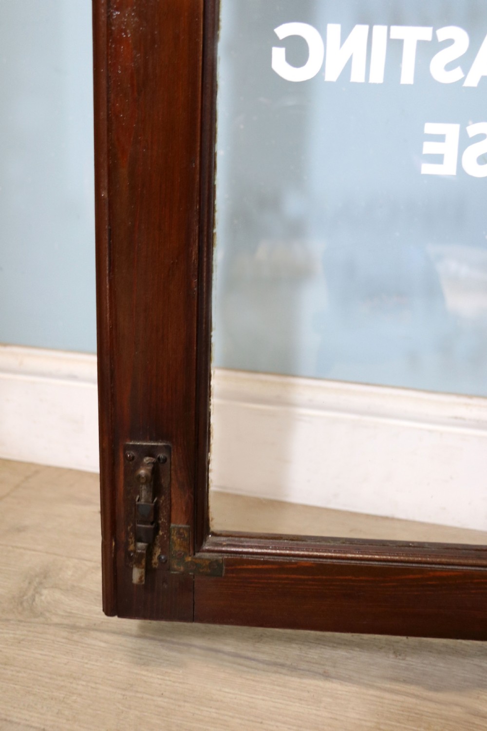 A lovely functional mid-century glazed bookcase cabinet sign written for the British Broadcasting company (BBC).  View XIII