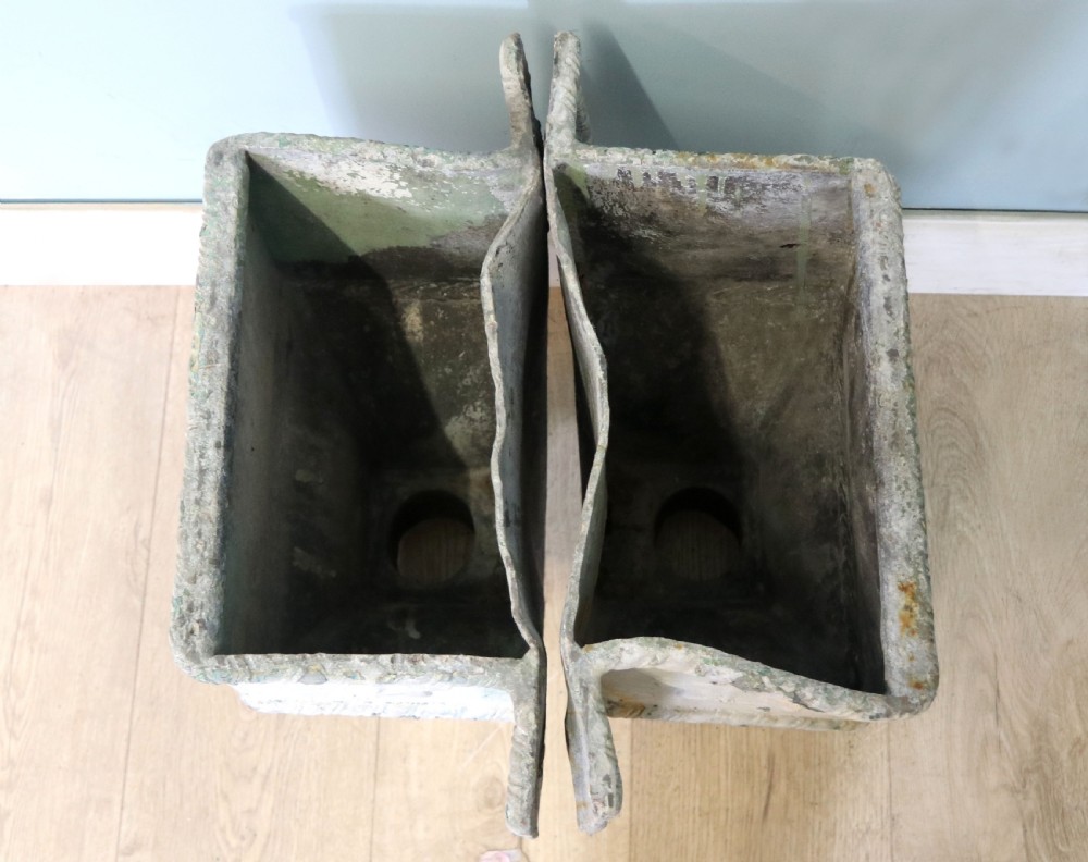  A lovely set of four lead, very early Victorian or Regency gutter downpipe hoppers.  View X