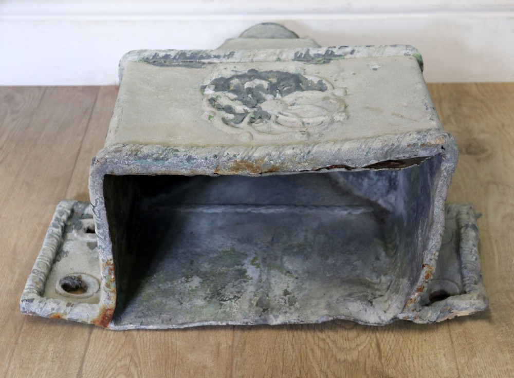  A lovely set of four lead, very early Victorian or Regency gutter downpipe hoppers.  View XI